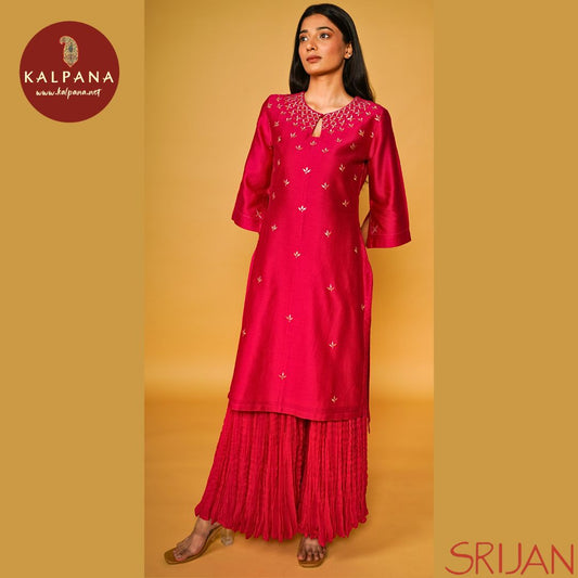Top : Gotta Patti A-Line Front Open Pink Chanderi Shirt and Boat Neck Neckline.
Dupatta: It comes with Pink color Gotta Patti Silk Kota Dupatta.
Bottom : The SICO Silk Gotta Patti Pink color Crushed Skirt.
Perfect for Semi,Formal,Wear. Recommended for Summer season(s). Dry Clean Only
Country Of Origin:India
Weight: 500 gms