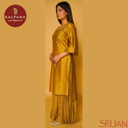 A-Line Front Open Gotta Patti Chanderi Salwar Kameez