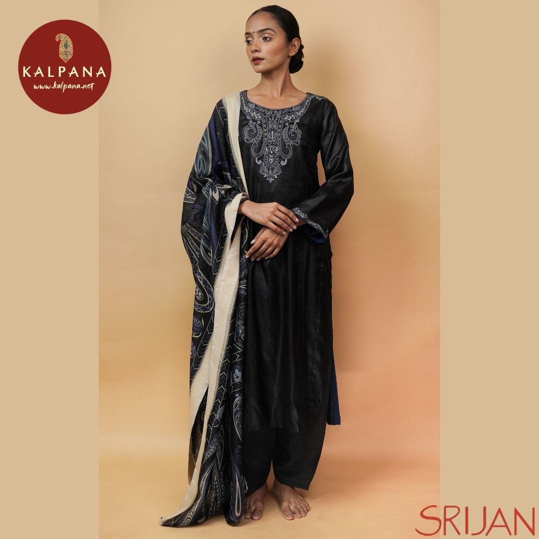 Top : Jaamevar Princess Line Black Tussar Shirt and Round Neckline.
Dupatta: It comes with Black color Chanderi Dupatta.
Bottom : The Turkey Silk Black color Salwar.
Perfect for Semi,Formal,Wear. Recommended for Summer season(s). Dry Clean Only
Country Of Origin:India
Weight: 500 gms