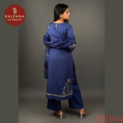 A-Line Front Open Parsi Gara Linen Salwar Kameez