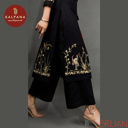 A-Line Front Open Parsi Gara Linen Salwar Kameez