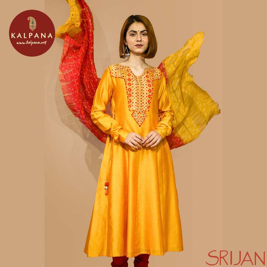 Top : Rabari Small Kalidaar Yellow Chanderi Shirt and Boat Neck with embroidery Neckline.
Dupatta: It comes with Red color Woven dyed and hand embroidered Chanderi Dupatta.
Bottom : The Chanderi Red color Churidar.
Perfect for Semi,Formal,Wear. Recommended for Summer season(s). Dry Clean Only
Country Of Origin:India
Weight: 500 gms