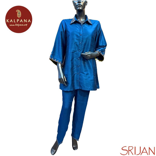 Top : Zardozi A-Line Front Open Blue Silk Shirt and Shirt collar Neckline.
Bottom : The Turkey Silk Zardozi Blue color Drop Crotch Pants.
Perfect for . Recommended for winter season(s). Dry Clean Only
Country Of Origin:India
Weight: 500 gms