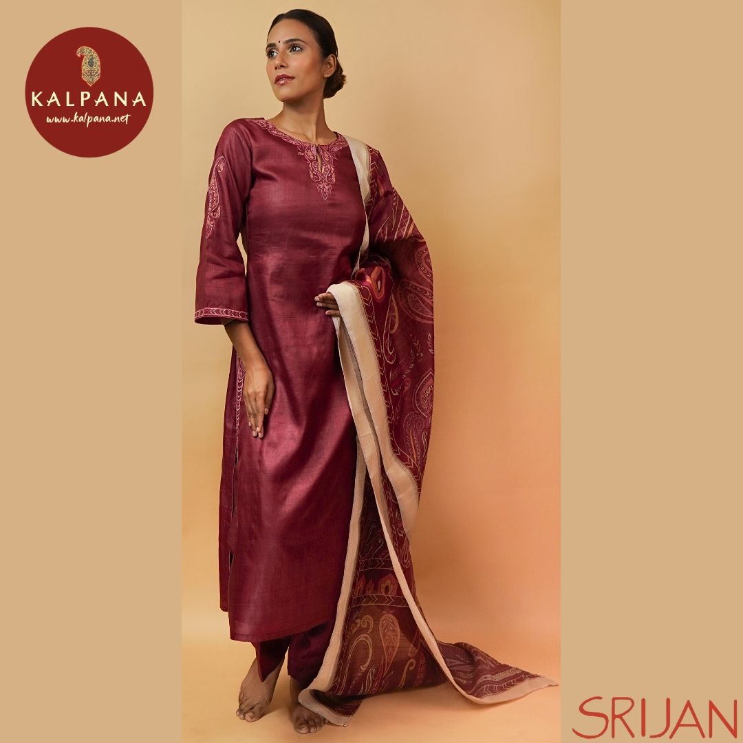 Top : Jaamevar A Line Wine Tussar Shirt and Raised Neck Neckline.
Dupatta: It comes with Wine color Chanderi Dupatta.
Bottom : The Turkey Silk Wine color Salwar.
Perfect for Semi,Formal,Wear. Recommended for Summer season(s). Dry Clean Only
Country Of Origin:India
Weight: 500 gms