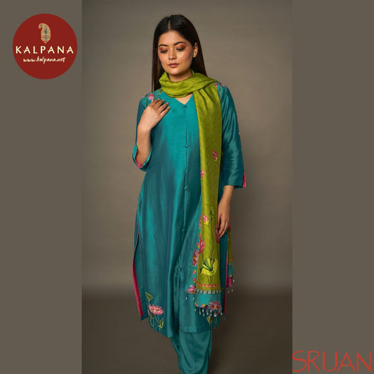 Top : Pichwai A-Line Front Open Turquoise Chanderi Shirt and V Neck Neckline.
Dupatta: It comes with Turquoise color Pichwai Chanderi Dupatta.
Bottom : The SICO Silk Pichwai Turquoise color Pants.
Perfect for Semi,Formal,Wear. Recommended for Summer season(s). Dry Clean Only
Country Of Origin:India
Weight: 500 gms