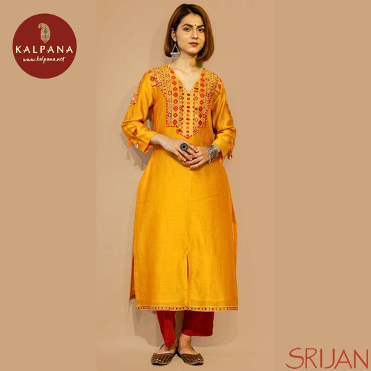 Top : Rabari A-Line Front Open Yellow Chanderi Shirt and V Neck with embroidery Neckline.
Dupatta: It comes with Red color Woven dyed and hand embroidered Chanderi Dupatta.
Bottom : The Chanderi Red color Pants.
Perfect for Semi,Formal,Wear. Recommended for Summer season(s). Dry Clean Only
Country Of Origin:India
Weight: 500 gms