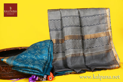 Discharge Printed Pure Silk Kota Saree with All Over Jaal and Printed Border. The Palla is  Printed. It comes with Contrast Colored Plain Unstitched Blouse with Printed Border. Perfect for Multi Occasion Wear. Printed Recommended for all season(s). Dry Clean Only