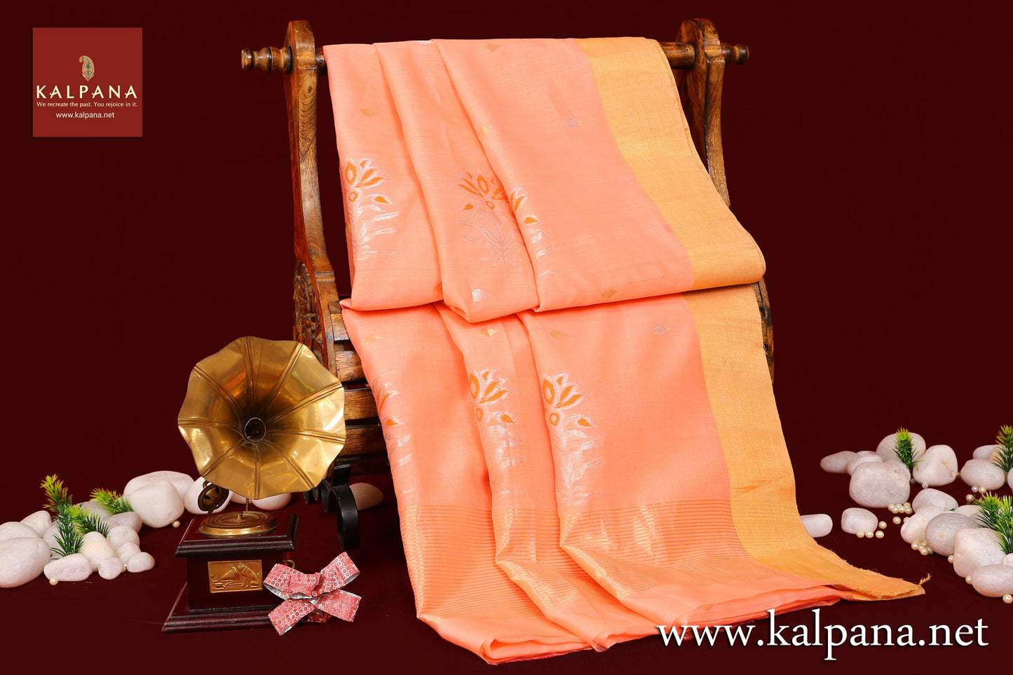 Chanderi Handloom Pure Cotton Saree with All Over Motifs and Woven Zari Border. The Palla is  Woven Zari. It comes with Self Colored Plain Unstitched Blouse with Zari Border. Perfect for Semi Formal Wear.  Recommended for Summer season(s). Dry Clean Only