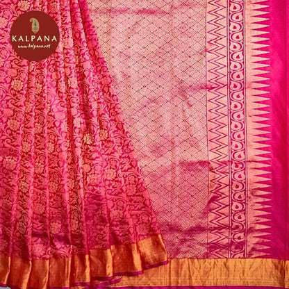 Magenta Bangalore Handloom Pure SICO Silk Saree with Tissu Border Border. The Palla is Woven Zari. The Self colored Tissue Unstitched Blouse with woven border has Zari Border Perfect for Semi Formal Wear in Summer season(s). Dry Clean Only.
Saree 5.4 mts
Blouse 0.8 mts
Country Of Origin:India
Weight: 500 gms