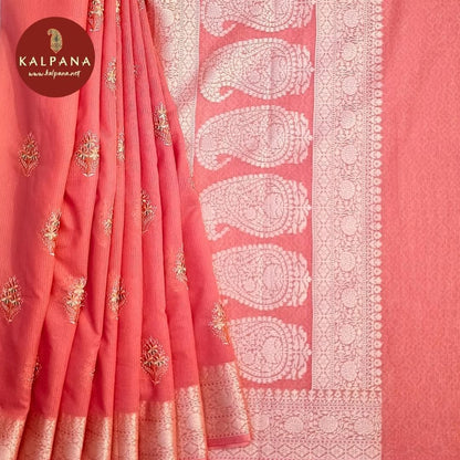 LightPink Embroidery Pure Cotton Saree with Zari Border. The Palla is Zari. The Self colored Woven Zari Unstitched Blouse with woven border has Zari Border Perfect for Semi Formal Wear in Summer season(s). Dry Clean Only.
Saree 5.4 mts
Blouse 0.8 mts
Country Of Origin:India
Weight: 500 gms