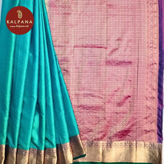 Green Bangalore Handloom Pure Silk Saree with Woven Zari Border. The Palla is Woven Zari. The Contrast colored Plain Unstitched Blouse with woven border has Zari Border Perfect for Semi Formal Wear in Summer season(s). Dry Clean Only.
Saree 5.4 mts
Blouse 0.8 mts
Country Of Origin:India
Weight: 500 gms
