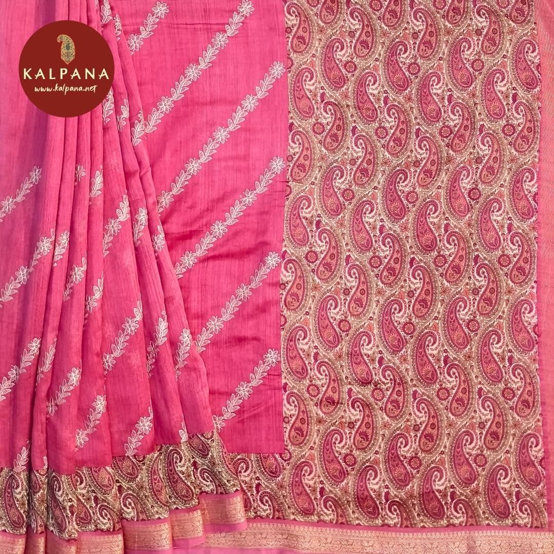 HotPink Embroidery Pure SICO Cotton Saree with Woven Zari Border. The Palla is Printed. The Self colored Plain Unstitched Blouse with woven border has Zari Border Perfect for Semi Formal Wear in Summer season(s). Dry Clean Only.
Saree 5.4 mts
Blouse 0.8 mts
Country Of Origin:India
Weight: 500 gms