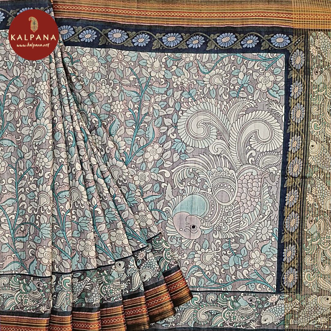 Gray Printed Blended Tussar Silk Saree with Zari Border. The Palla is Printed. The Contrast colored Plain Unstitched Blouse has Zari Border Perfect for Multi Occasion Wear in Festive season(s). Dry Clean Only.
Saree 5.4 mts
Blouse 0.8 mts
Country Of Origin:India
Weight: 500 gms