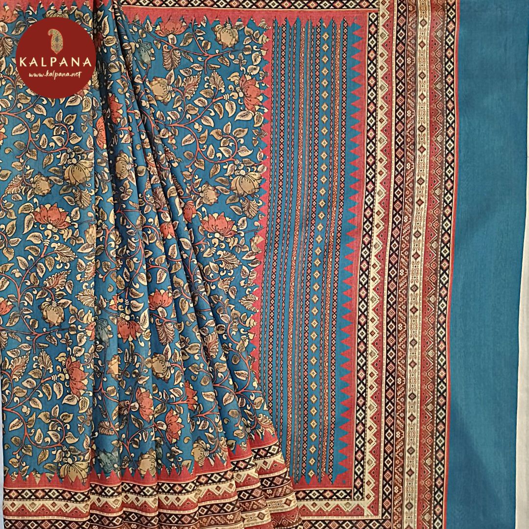 Blue Printed Blended Tussar Silk Saree with Printed Border.The Self colored Printed Unstitched Blouse has Printed Border Perfect for Multi Occasion Wear in Festive season(s). Dry Clean Only.
Saree 5.4 mts
Blouse 0.8 mts
Country Of Origin:India
Weight: 500 gms