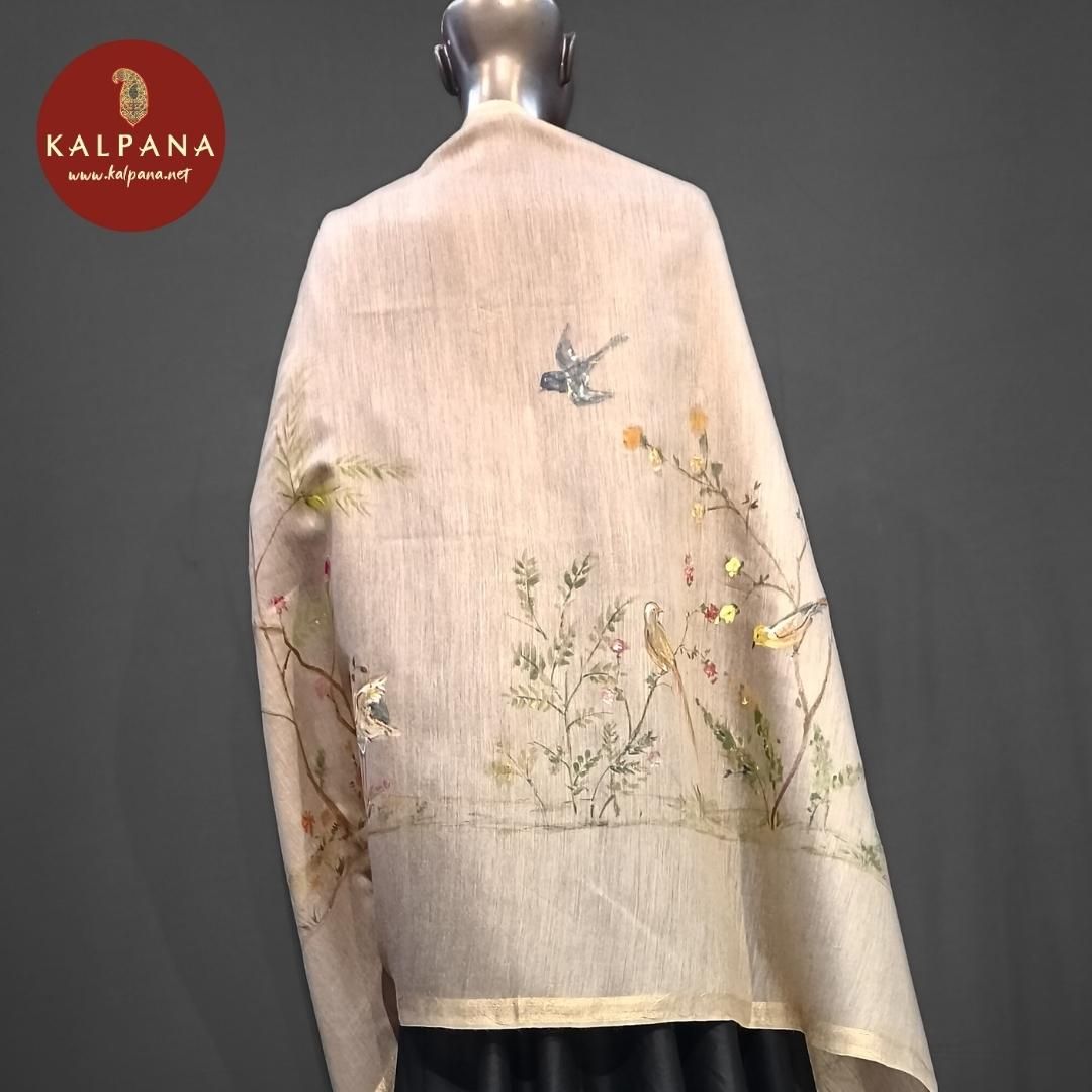 Grey Hand Painted Pure Munga Silk Dupatta with Woven Zari Border. The Palla is Woven Zari. Perfect for Semi Formal Wear in All season(s). Dry Clean Only.
Length: 2.4 mts
Country Of Origin:India
Weight: 200 gms
