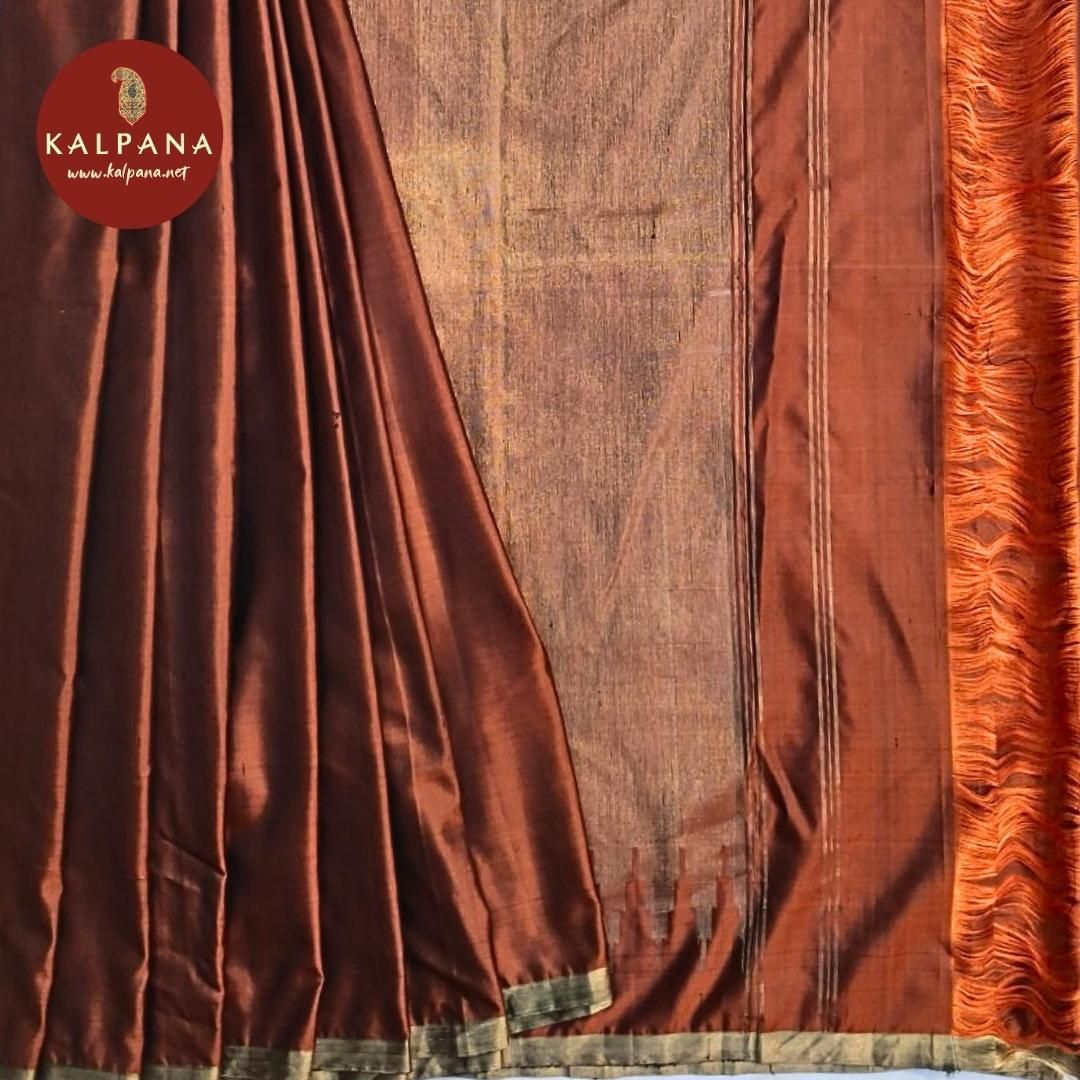 Brown Bangalore Handloom Pure Silk Saree with Zari Border. The Palla is Woven Zari. The Self colored Plain Unstitched Blouse with woven border has Zari Border Perfect for Semi Formal Wear in Summer season(s). Dry Clean Only.
Saree 5.4 mts
Blouse 0.8 mts
Country Of Origin:India
Weight: 500 gms
