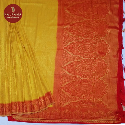Golden Yellow Woven Blended SICO Silk Saree with Woven Zari Border. The Palla is Woven Zari. The colored Woven Zari Unstitched Blouse has Perfect for Celebration Wear in Festive season(s). Dry Clean Only.
Saree 5.4 mts
Blouse 0.8 mts
Country Of Origin:India
Weight: 500 gms