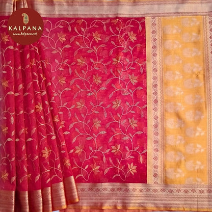 Maroon Embroidery Blended SICO Cotton Saree with Woven Zari Border. The Palla is Woven Zari. The Self colored Motifs Unstitched Blouse with woven border has Resham Border Perfect for Semi Formal Wear in Summer season(s). Dry Clean Only.
Saree 5.4 mts
Blouse 0.8 mts
Country Of Origin:India
Weight: 500 gms