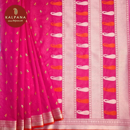 Pink Benarasi Embroidery Blended Cotton Saree with Woven Zari Border. The Palla is Woven. The Self colored Brocade Unstitched Blouse has Perfect for Semi Formal Wear in Summer season(s). Dry Clean Only.
Saree 5.4 mts
Blouse 0.8 mts
Country Of Origin:India
Weight: 500 gms
