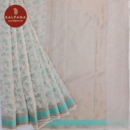 Off White Benarasi Woven Blended SICO Cotton Saree with Contrast Border. The Palla is Woven. The Self colored Woven Zari Unstitched Blouse has Perfect for Celebration Wear in Festive season(s). Dry Clean Only.
Saree 5.4 mts
Blouse 0.8 mts
Country Of Origin:India
Weight: 500 gms
