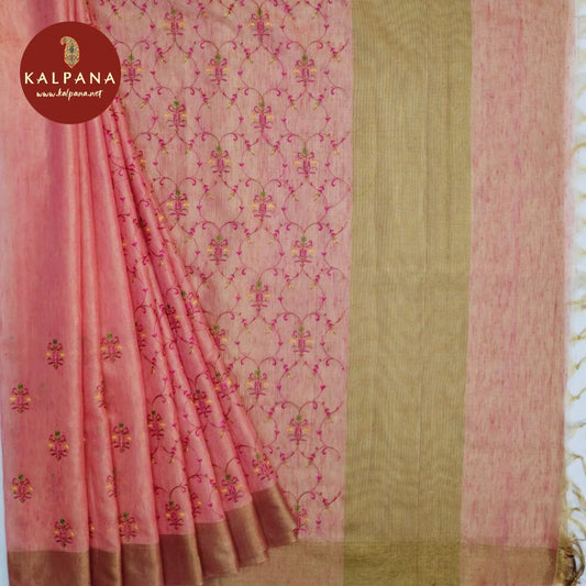 Pink Benarasi Woven Blended SICO Cotton Saree with Zari Border. The Palla is Woven Zari. The Self colored Woven Zari Unstitched Blouse has Zari Border Perfect for Semi Formal Wear in Summer season(s). Dry Clean Only.
Saree 5.4 mts
Blouse 0.8 mts
Country Of Origin:India
Weight: 500 gms