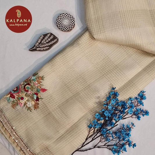 LightYellow Embroidery Blended Silk Kota Saree with Embroidered Border. The Palla is Embroidered. The Self colored Embroidered Unstitched Blouse has Printed Border Perfect for Semi Formal Wear in Autumn & Winter season(s). Dry Clean Only.
Saree 5.4 mts
Blouse 0.8 mts
Country Of Origin:India
Weight: 500 gms