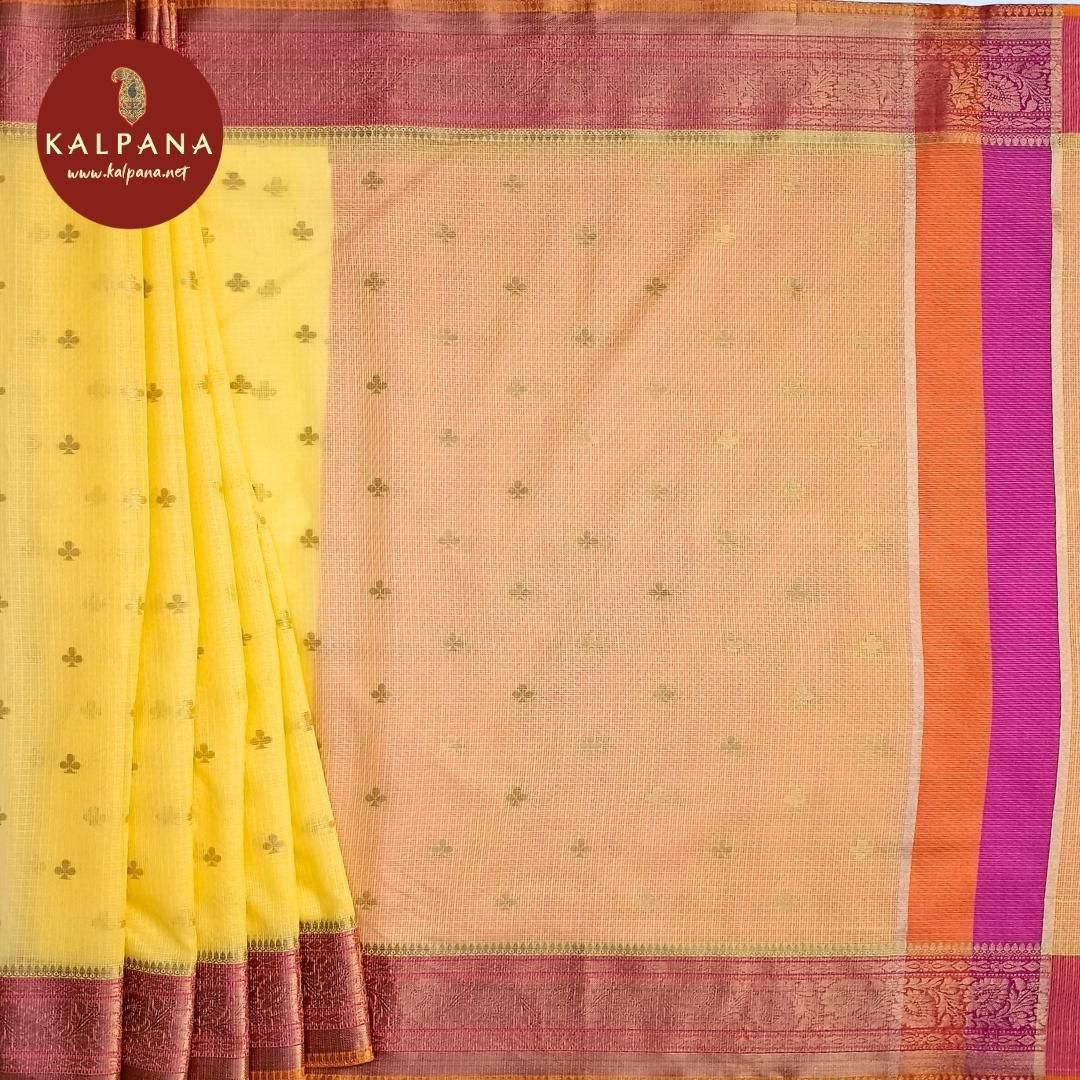 Gold Benarasi Woven Blended Silk Kota Saree with Woven Zari Border. The Palla is Woven Zari. The Contrast colored Plain Unstitched Blouse with woven border has Woven Border Perfect for Semi Formal Wear in Summer season(s). Dry Clean Only.
Saree 5.4 mts
Blouse 0.8 mts
Country Of Origin:India
Weight: 500 gms