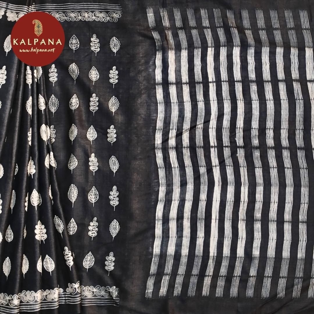Shibori Printed Pure Tussar Silk Saree