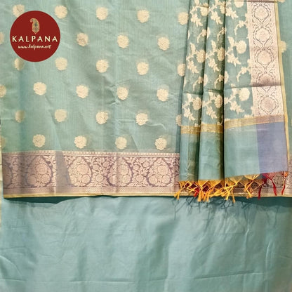Shirt: Turquoise Coloured Woven Blended SICO Cotton Unstitched Suit with All Over Woven Motifs and Woven Zari Border..
Dupatta: Self Matched Turquoise Blue Color Woven Zari SICO Cotton Dupatta with Zari Border.
Salwar: Turquoise Blue SICO Cotton.
Perfect for Semi Formal Wear. 
Recommended for Autumn & Winter season(s). Dry Clean Only
Shirt Fabric: 2.5 mts
Salwar Fabric: 2.4 mts
Dupatta: 2.4 mts
Country Of Origin:India
Weight: 500 gms