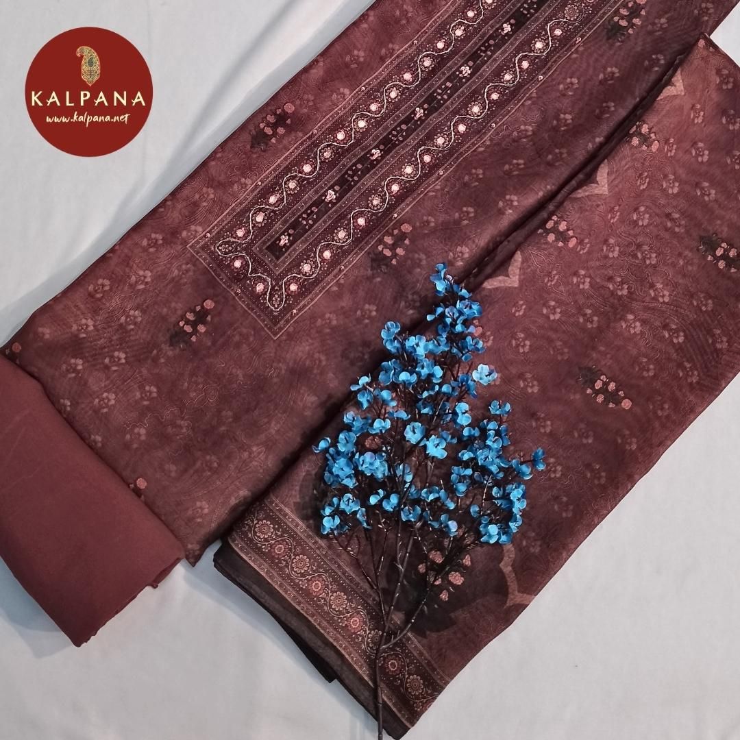 Shirt: Maroon Coloured Embroidery SICO Cotton Unstitched Suit.
Dupatta: Maroon Color Printed SICO Cotton Border.
Bottom: Maroon SICO Cotton Bottom.
Perfect for Semi,Formal,Wear. 
Recommended for winter season(s). Dry Clean Only
Shirt Fabric: 2.5 mts
Salwar Fabric: 2.4 mts
Dupatta: 2.4 mts
Country Of Origin:India
Weight: 500 gms