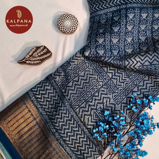 Blue Printed Blended SICO Cotton Saree with Woven Zari Border. The Palla is Printed. The Self colored Printed Unstitched Blouse with woven border has Zari Border Perfect for Multi Occasion Wear in Autumn & Winter season(s). Dry Clean Only.
Saree 5.4 mts
Blouse 0.8 mts
Country Of Origin:India
Weight: 500 gms