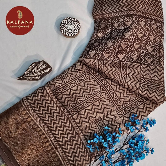 Brown Printed Blended SICO Cotton Saree with Woven Zari Border. The Palla is Printed. The Self colored Printed Unstitched Blouse with woven border has Zari Border Perfect for Multi Occasion Wear in Autumn & Winter season(s). Dry Clean Only.
Saree 5.4 mts
Blouse 0.8 mts
Country Of Origin:India
Weight: 500 gms