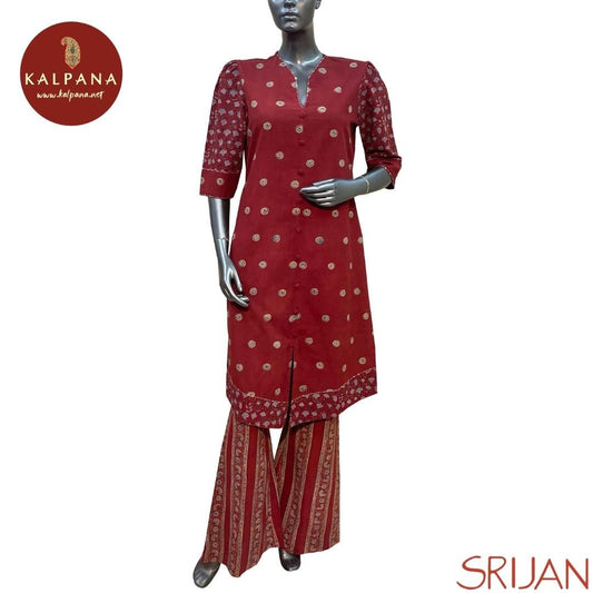 Top : Ajrakh Front Open Pure Cotton Shirt with All Over Printed and Self Border.
Bottom : The Cotton Bell Bottom is Maroon Red.
Perfect for Semi Formal Wear. Recommended for Summer season(s). Dry Clean Only
Country Of Origin:India
Weight: 300 gms
